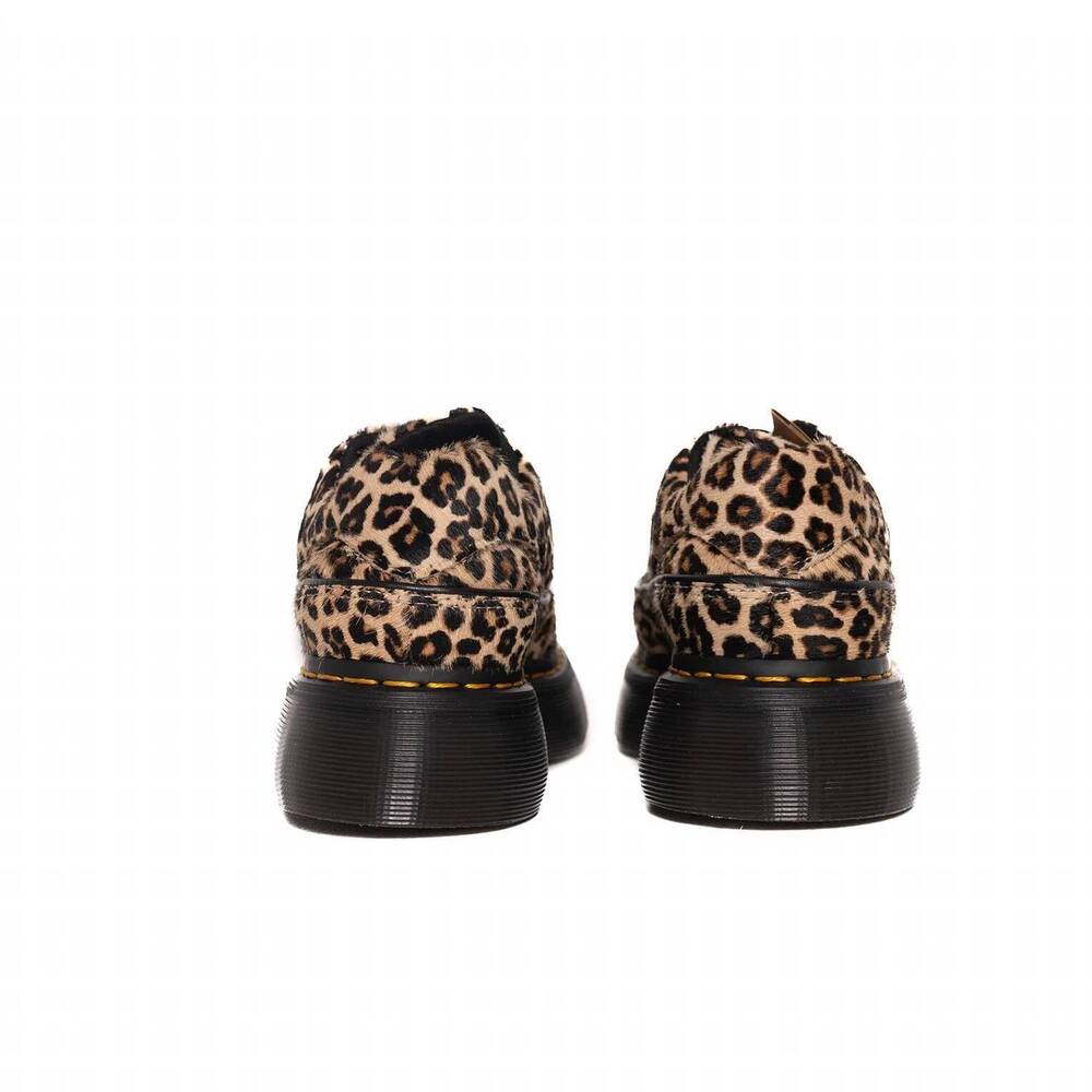 NEW DR. MARTENS women's buzz 5 eye shoe in light tan mini leopard spot hair - Picture 5 of 5